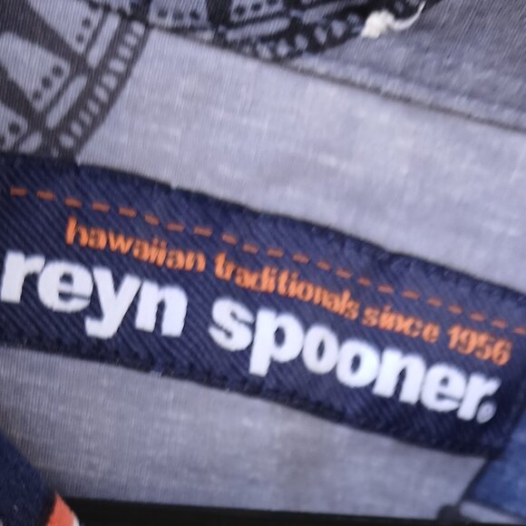 Reyn Spooner Men's Compass /Nautical Signal Flags Print Blue Long Sleeve Shirt - Picture 2 of 6